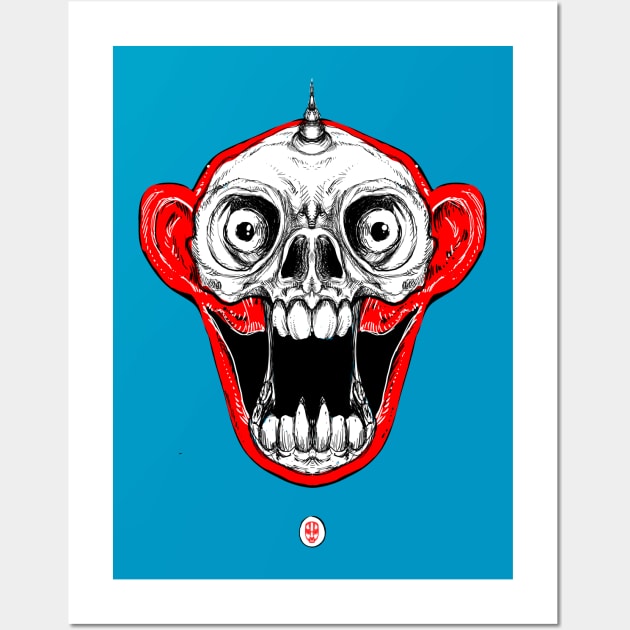 Unicorn Monkey Skull Wall Art by fakeface